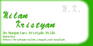 milan kristyan business card